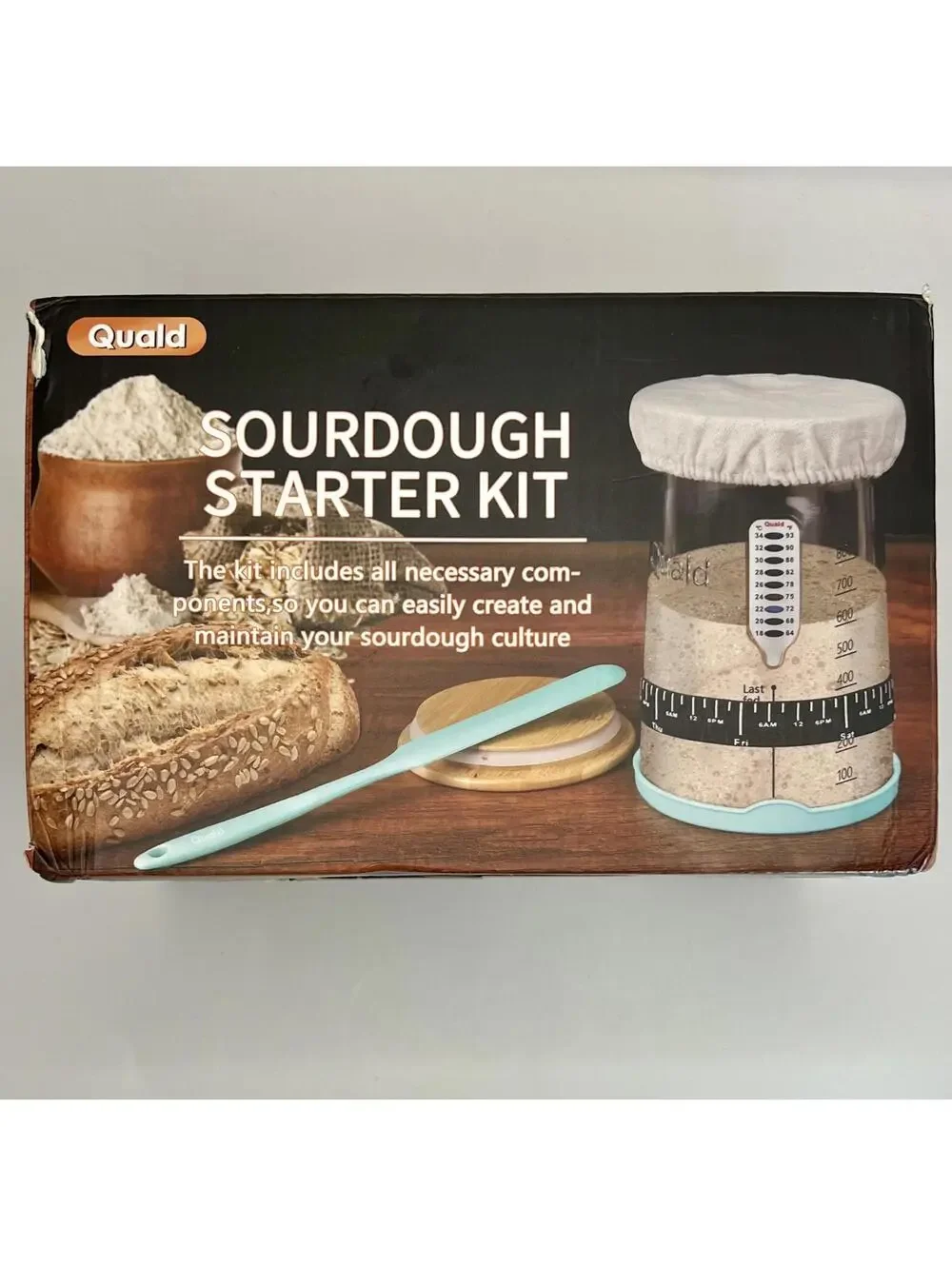 35oz Sourdough Starter Kit with Jar, Thermometer & Lids